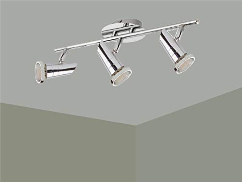 Trango 3-flammig 2001-038-5W LED Deckenleuchte *MAX* inkl. 3x 5 Watt GU10 LED Leuchtmittel in Chrom-Optik I Deckenlampe I Deckenstrahler I Deckenspots I Wohnzimmer Lampe schwenkbar und drehbar von Trango