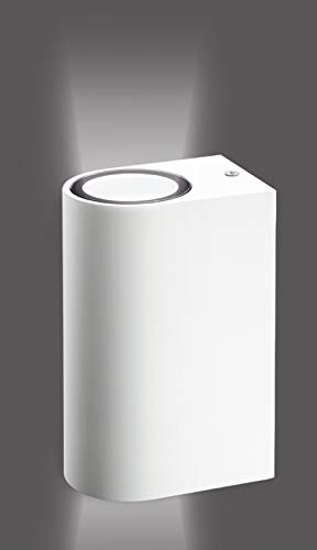 Trango IP44 Up & Down Light in Rund Wandleuchte, Wandstrahler 8010-RW aus Aluminum Druckguss in Weiß Außenwandlampe geeignet für 2x GU10 LED (ohne Leuchtmittel) Trango IP44 Up & Down Light in Rund Wandleuchte, Wandstrahler 8010-RW aus Aluminum Druckguss in Weiß Außenwandlampe geeignet für 2x GU10 LED (ohne Leuchtmittel) von Trango