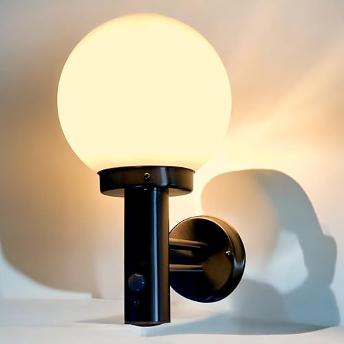 Trango LED IP44 Sensor Außenleuchte 8005-PIRL inkl. 1x 5 Watt E27 LED Leuchtmittel 3000K warmweiß *BO* Wandleuchte mit Bewegungsmelder Sensor aus Edelstahl und Kunststoff, Wegbeleuchtung, Wandlampe von Trango