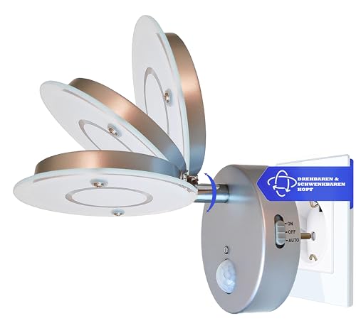 Trango LED Sensor Nachtlicht 2636-014 *NITE* in Silber mit Automatikfunktion direkt 230V mit Bewegungssensor I Sicherheitslicht I Steckdose Lampe I Wandlampe I Orientierungslicht I Kinder Nachtlampe Trango LED Sensor Nachtlicht 2636-014 *NITE* in Silber mit Automatikfunktion direkt 230V mit Bewegungssensor I Sicherheitslicht I Steckdose Lampe I Wandlampe I Orientierungslicht I Kinder Nachtlampe von Trango