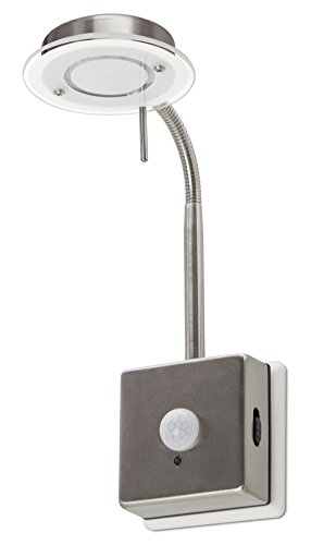 Trango LED Steckerleuchte Nachtlicht mit Automatikfunktion TG2608S direkt 230V mit Bewegungssensor in Edelstahl-Look Küchen Steckerlampe Wandleuchte Trango LED Steckerleuchte Nachtlicht mit Automatikfunktion TG2608S direkt 230V mit Bewegungssensor in Edelstahl-Look Küchen Steckerlampe Wandleuchte von Trango