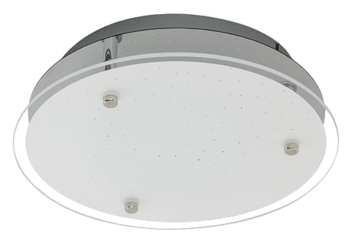 Trango 3101 Feuchtraum IP44 LED Deckenstrahler für Bad 3-Stufen dimmbar *EVA* inkl. 12 Watt 3000K warmweiß LED Modul - Design Kristalleffekt Glas Lampenschirm, Deckenlampe, Wandleuchte, Badlampe von Trango