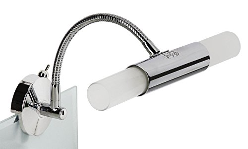 Trango Modern 2-flammig Spiegelleuchte 2162-028B *FLEXI* Spiegel Clip-Leuchte mit schwenkbar Flexarm in Chrom inkl. 2x G9 LED Leuchtmittel - 2x satiniertes Glas & ON/OFF Schalter – Spiegellampe Trango Modern 2-flammig Spiegelleuchte 2162-028B *FLEXI* Spiegel Clip-Leuchte mit schwenkbar Flexarm in Chrom inkl. 2x G9 LED Leuchtmittel - 2x satiniertes Glas & ON/OFF Schalter – Spiegellampe von Trango