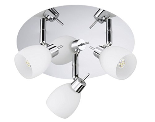 Trango Modern 3-flammig LED Deckenleuchte 3982-038 Deckenstrahler Badleuchte in Chrom inkl. 3x LED Leuchtmittel Strahler schwenk- und drehbar von Trango