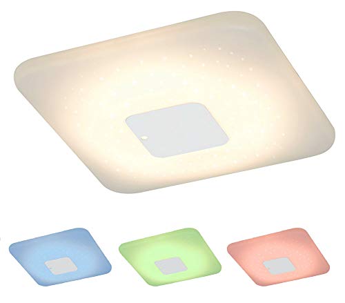 Trango dimmbare LED Sternenhimmel Deckenleuchte Wandleuchte 20Watt 3000K mit integrierter Farbwechsel Ambiente-Beleuchtung TG3094 von Trango