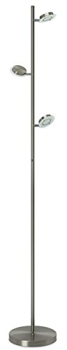 Trango1519 modern & chic 3-flammig LED Stehlampe mit LED Modulen Serie *EVIE* 12,5 Watt - 3 Stufen dimmbar mit satinierte Glasschirme, Stehleuchte Höhe ca. 1700mm, Standleuchte schwenk- und drehbar von Trango