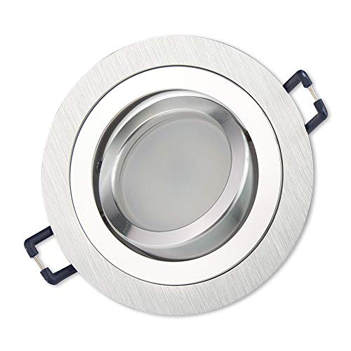 10x LED Einbaustrahler Set Edelstahl gebürstet - rund 5W warmweiß 12V flach - MR16 Einbauleuchte schwenkbar - 75-85mm Bohrloch Einbau-Spot Decken-Strahler Deckeneinbaustrahler 10x LED Einbaustrahler Set Edelstahl gebürstet - rund 5W warmweiß 12V flach - MR16 Einbauleuchte schwenkbar - 75-85mm Bohrloch Einbau-Spot Decken-Strahler Deckeneinbaustrahler von Trano