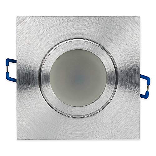 Trano 10x LED Einbaustrahler Set IP44 Silber Feinschliff 3 Watt kaltweiß 230V - Einbau-spot für Bad Dusche außen dimmbar als Deckenleuchte Decken-Strahler - Einbauleuchte 60mm Bohrloch von Trano