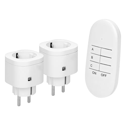 2er Set Funksteckdose mit Fernbedienung - Max. 3000W Belastung - Weiß - Ideal für Zuhause und Büro 2er Set Funksteckdose mit Fernbedienung - Max. 3000W Belastung - Weiß - Ideal für Zuhause und Büro von Trano