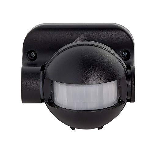 Bewegungsmelder für Innen und Außen - Aufputz 180 Grad Bewegungssensor - LED Licht Schalter - geeignet für die Montage an Decke, Wand oder Dach - IP44 | schwarz von Trano