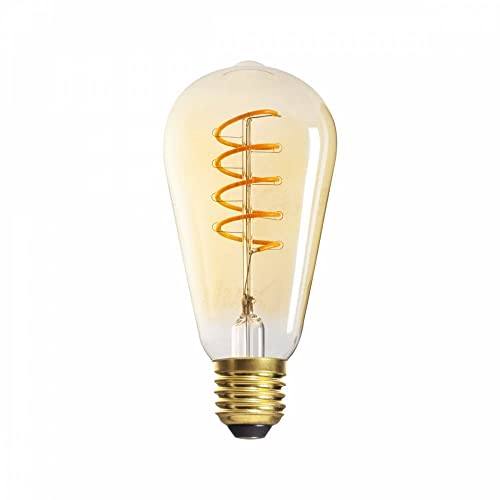 E27 LED Lampe 4W warmweiß Filament - ST64 Birne 260lm Edison Retro Vintage Kerze Leuchtmittel Glüh-Birne Licht Fadenlampe von Trano