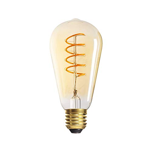 E27 LED Lampe 5W warmweiß Filament - ST64 Birne 270lm Edison Retro Vintage Kerze Leuchtmittel Glüh-Birne Licht Fadenlampe von Trano