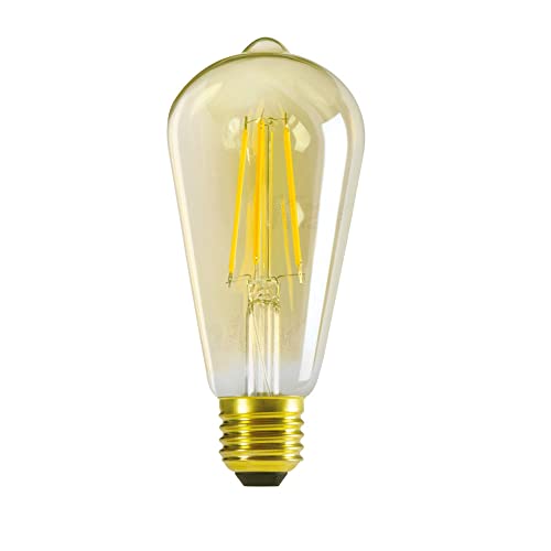 Trano E27 LED Lampe 7 Watt warmweiß Filament - ST64 Birne 725 Lumen Edison Retro Vintage Kerze Leuchtmittel Glühbirne Licht Fadenlampe von Trano