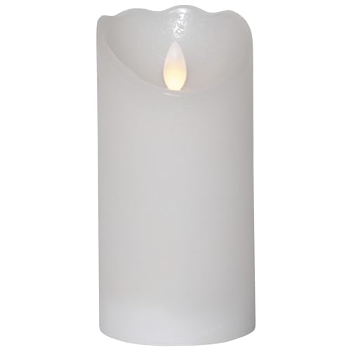 LED Echtwachs-Kerze 15cm mit flackernder Flamme - in weiß und Batteriebetrieben - mit Timerfunktion und Lichtfarbe warmweiß LED Echtwachs-Kerze 15cm mit flackernder Flamme - in weiß und Batteriebetrieben - mit Timerfunktion und Lichtfarbe warmweiß von Trano