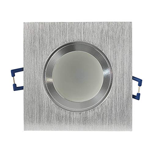 LED Einbaustrahler 5 Watt warmweiß IP44 eckig Edelstahl gebürstet 12V - MR16 Einbau-Spot für Bad oder Außen - Deckenleuchte 60-70mm Decken-Strahler Feuchtraum Dusche LED Einbaustrahler 5 Watt warmweiß IP44 eckig Edelstahl gebürstet 12V - MR16 Einbau-Spot für Bad oder Außen - Deckenleuchte 60-70mm Decken-Strahler Feuchtraum Dusche von Trano