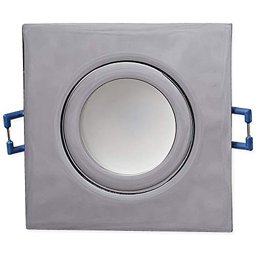 LED Einbaustrahler IP44 Chrom eckig 5 Watt warmweiß 12V - MR16 Einbau-Spot für Bad Dusche Außen flach als Deckenleuchte Decken-Strahler - Einbauleuchte 60mm Bohrloch Einbau-Lampe LED Einbaustrahler IP44 Chrom eckig 5 Watt warmweiß 12V - MR16 Einbau-Spot für Bad Dusche Außen flach als Deckenleuchte Decken-Strahler - Einbauleuchte 60mm Bohrloch Einbau-Lampe von Trano