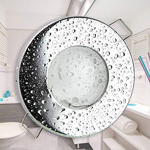 LED Einbaustrahler chrom 3 Watt warmweiß super flach 230V - geeignet für Bad, Außenbereich IP44 - elegantes Design, integrierter Trafo - 60mm Durchmesser - rund Spot von Trano