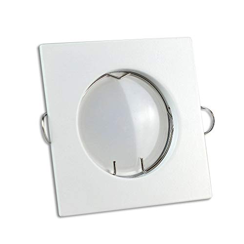 LED Einbaustrahler eckig - weiß 7 Watt warmweiß GU10 230V - Einbau-Leuchte Ø60-65mm Bohrloch Spot Decken-Strahler Deckeneinbaustrahler Deckenspot Einbauspot von Trano