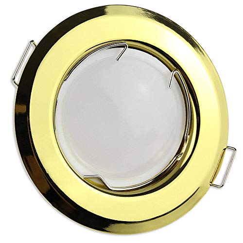 LED Einbaustrahler gold rund 3 Watt warmweiß 230V - GU10 Einbauleuchte 55-60mm Bohrloch - Einbau-Spot Decken-Strahler Deckeneinbaustrahler Deckenspot Deckeneinbauleuchte Einbauleuchte LED Einbaustrahler gold rund 3 Watt warmweiß 230V - GU10 Einbauleuchte 55-60mm Bohrloch - Einbau-Spot Decken-Strahler Deckeneinbaustrahler Deckenspot Deckeneinbauleuchte Einbauleuchte von Trano