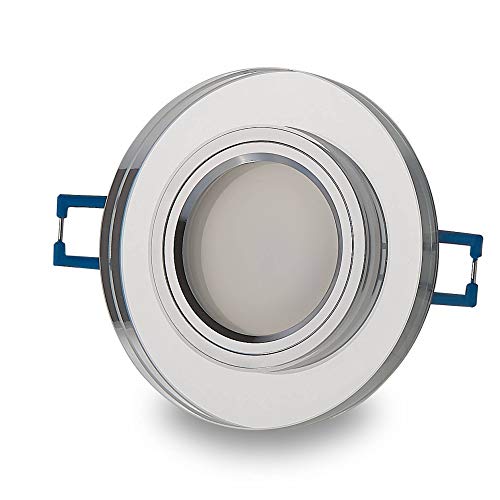 LED Einbaustrahler klar - rund aus Glas 5 Watt neutralweiß 230V - GU10 Einbauleuchte 60mm Bohrloch Einbau-Spot Decken-Strahler Deckeneinbaustrahler Deckeneinbauleuchte Einbauleuchte von Trano