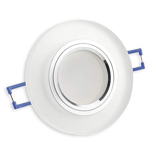 LED Einbaustrahler matt - rund aus Glas 5 Watt neutralweiß 230V - GU10 Einbauleuchte 60mm Bohrloch Einbau-Spot Decken-Strahler Deckeneinbaustrahler Deckeneinbauleuchte Einbauleuchte von Trano