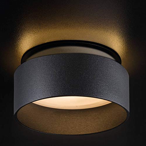 Trano LED Einbaustrahler mit Effekt GU10 rund schwarz 9 Watt kaltweiß 230V - Einbau-Spot als Deckenleuchte Decken-strahler - Einbauleuchte mit Leuchtmittel Einbau-lampe Deckenspot von Trano