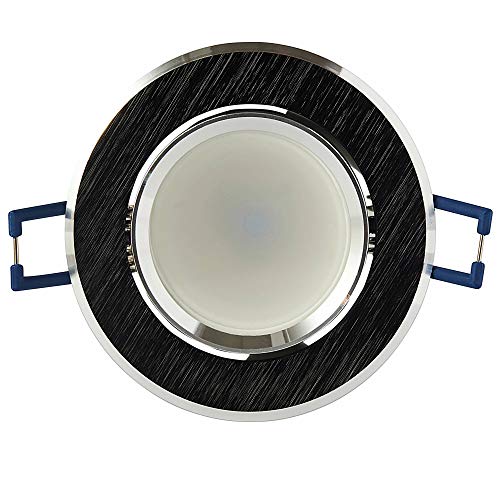 LED Einbaustrahler rund - schwarz 5 Watt warmweiß 230V - GU10 Einbau-Leuchte schwenkbar Ø68mm Bohrloch - Einbau-Spot Decken-Strahler Deckeneinbaustrahler Deckenspot Deckeneinbauleuchte LED Einbaustrahler rund - schwarz 5 Watt warmweiß 230V - GU10 Einbau-Leuchte schwenkbar Ø68mm Bohrloch - Einbau-Spot Decken-Strahler Deckeneinbaustrahler Deckenspot Deckeneinbauleuchte von Trano