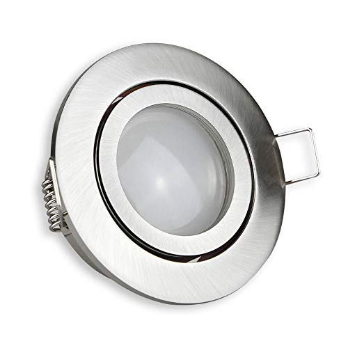 LED Einbaustrahler silber 5 Watt warmweiß MR16 12V flach - Einbauleuchten schwenkbar 70mm Bohrloch - Einbau-Spot Decken-Strahler Deckeneinbaustrahler Deckenspot Deckeneinbauleuchte LED Einbaustrahler silber 5 Watt warmweiß MR16 12V flach - Einbauleuchten schwenkbar 70mm Bohrloch - Einbau-Spot Decken-Strahler Deckeneinbaustrahler Deckenspot Deckeneinbauleuchte von Trano