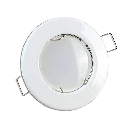LED Einbaustrahler weiß rund 7,5 Watt dimmbar kaltweiß 230V - GU10 Einbauleuchten aus hochwertigem Aluminium - 55-60mm Bohrloch Einbau-Spot Decken-Leuchte von Trano
