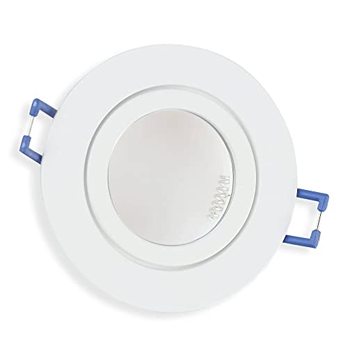 LED Einbaustrahler weiß - rund flach 7,5 Watt dimmbar warmweiß 230V IP44 - geeignet für Bad, Küche, Sauna, Außenbereich - Ø60-70mm Bohrloch - elegantes Design, hochwertige Verarbeitung, von Trano
