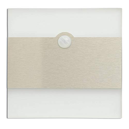 LED Treppenbeleuchtung eckig mit Bewegungsmelder warmweiß aus Edelstahl und Kunststoff 0,8W 12V - ideal als Wand-Beleuchtung Stufen-Licht Treppen-Licht Wandleuchte geeignet LED Treppenbeleuchtung eckig mit Bewegungsmelder warmweiß aus Edelstahl und Kunststoff 0,8W 12V - ideal als Wand-Beleuchtung Stufen-Licht Treppen-Licht Wandleuchte geeignet von Trano