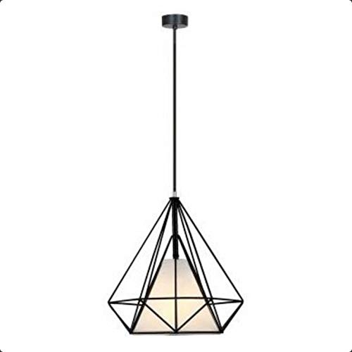 Pendelleuchte Drahtleuchte im Vintage/Retro Design - E27 Pendellampe Hängeleuchte - Deckenlampe aus Metal und Stoff Hängelampe von Trano