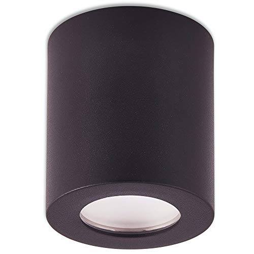 Trano LED Aufbaustrahler IP44 Bad Außen schwarz neutralweiß 9 Watt - Deckenstrahler für Trocken- und Feuchträume als Deckenleuchte - Deckenspot Aufbauleuchte Spot GU10 230V neu von Trano