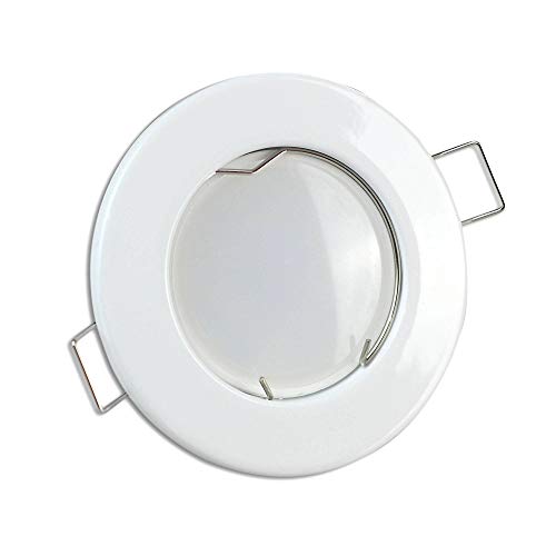 LED Einbaustrahler weiß rund 5 Watt warmweiß 230V - GU10 Einbauleuchten aus hochwertigem Aluminium - 55-60mm Bohrloch Einbau-Spot Decken-Leuchte von Trano
