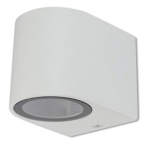 Wandleuchte weiß aus Aluminium - GU10 Wandlampe für Außen und Innen, IP44 - Wandbeleuchtung Außenleuchte Außenlampe - ohne Leuchtmittel von Trano