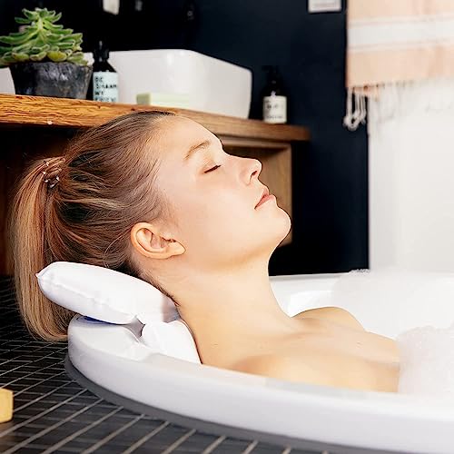 TranquilBeauty Badewannenkissen | Rutschfestes Deluxe Badewannen Kissen Ergonomisches Kopf & Rücken Badekissen in Geschenkbox von TranquilBeauty