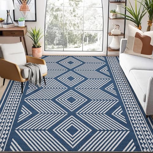 TranquilNest Großer Teppich, Wohnzimmerteppich, waschbar, modern, geometrisch, minimalistisch, für den Innenbereich, schmutzabweisend, weich, niedriger Flor, Bodenbezug für Schlafzimmer, Esszimmer TranquilNest Großer Teppich, Wohnzimmerteppich, waschbar, modern, geometrisch, minimalistisch, für den Innenbereich, schmutzabweisend, weich, niedriger Flor, Bodenbezug für Schlafzimmer, Esszimmer von TranquilNest