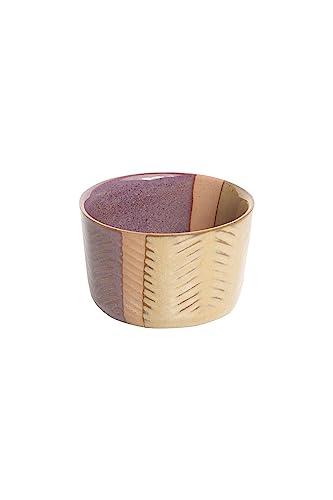 Tranquillo Keramik Schale als Tapas Schale, Dip Schälchen, Snackschale Snack Bowl INDUSTRIAL lila/sand, 9 x 9 x 5,5 cm von Tranquillo
