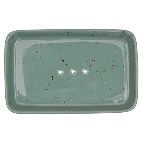 Tranquillo Rustic Ceramic Rectangular Soap Dish 14 x 9 cm Petrol Blue von Tranquillo