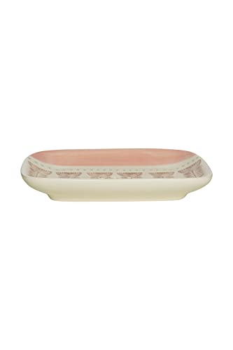Tranquillo Seifenschale Retro matt aus Keramik, rechteckig mit abgerundete Ecken und Löchern für den Wasserablauf, 13.5 x 9.5 x 2 cm von Tranquillo