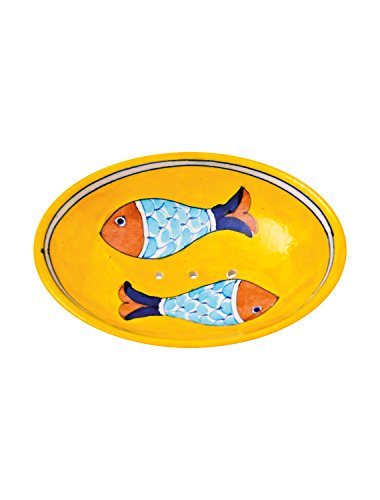 Tranquillo Seifenschale aus Keramik handgemalte Fische mit Löchern für den Wasserablauf 13 x 9,5 x 2 cm Tranquillo Seifenschale aus Keramik handgemalte Fische mit Löchern für den Wasserablauf 13 x 9,5 x 2 cm von Tranquillo