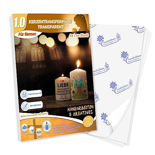 TransOurDream Laser/Inkjet Wasserschiebefolie für Kerzen,Kerzentransferfolie, Kerzentattoos,Weihnachts Sticker,A4X10 Sets (D-12-1.0-10) von TransOurDream