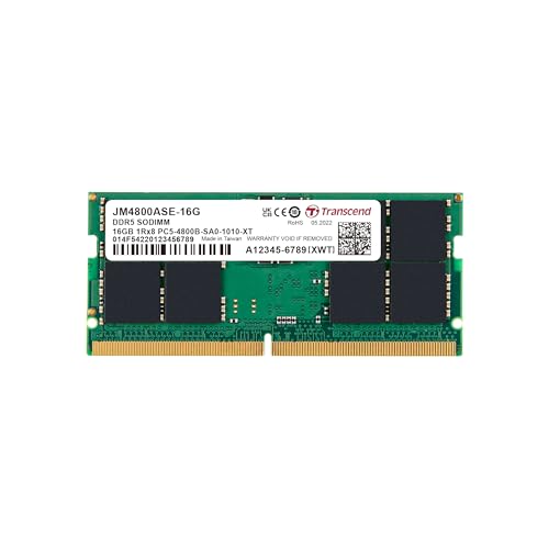 Transcend Laptop-Arbeitsspeicher Modul 16GB DDR5 4800MHz - JM4800ASE-16G Transcend Laptop-Arbeitsspeicher Modul 16GB DDR5 4800MHz - JM4800ASE-16G von Transcend