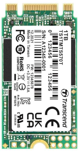 Transcend 1TB Interne M.2 SATA SSD 2242 TS1TMTS570T-VS1 von Transcend