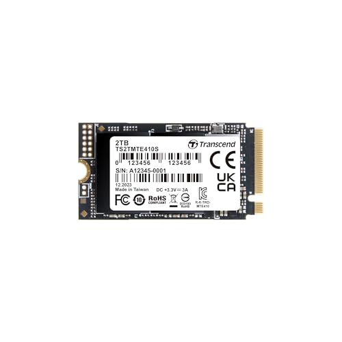 Transcend 2TB M.2 NVMe SSD 2242 PCIe Gen4x4 MTE410S Max. Lesen/Schreiben: 5.000 MB/s/4.300 MB/s - TS2TMTE410S von Transcend