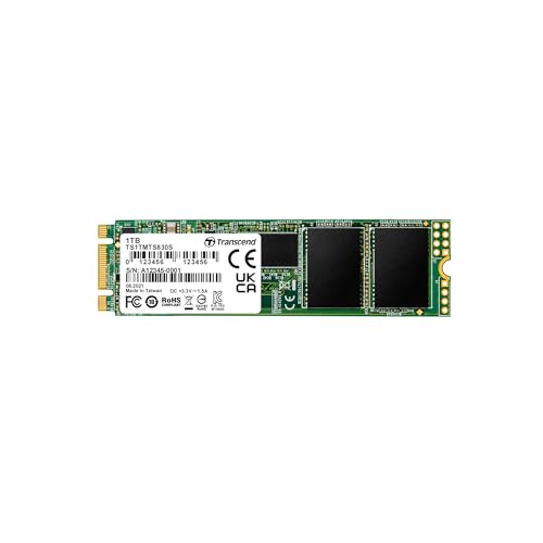 Transcend MTS830S 1 TB M.2 2280 SATA III 6 Gb/s Internal Solid State Drive (SSD) 3D TLC NAND with DRAM Cache (TS1TMTS830S) von Transcend