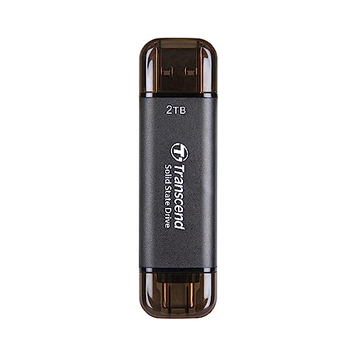 Transcend 2TB USB 10Gbps ESD310 Portable SSD Solid State Drive TS2TESD310C Black von Transcend