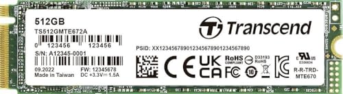 Transcend 512GB Interne PCIe SSD TS512GMTE672A-VS1 von Transcend