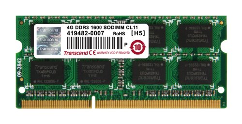 Transcend Arbeitsspeicher 4GB JM DDR3 1600Mhz SO-DIMM 2Rx8 256Mx8 CL11 1.5V von Transcend