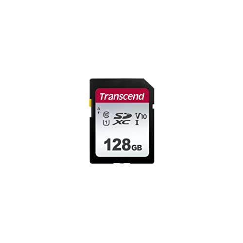 Transcend 128GB SDXC 300S Speicherkarte UHS-I, C10, U3, V30, 4K, Full HD, bis zu 95/40 MB/s (Ideal für Digitalkameras) mit Frustration-Free-Verpackung - TS128GSDC300S-E2 von Transcend